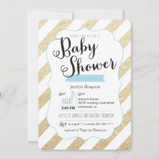 Invitation de Baby shower Gold Parties scintillant