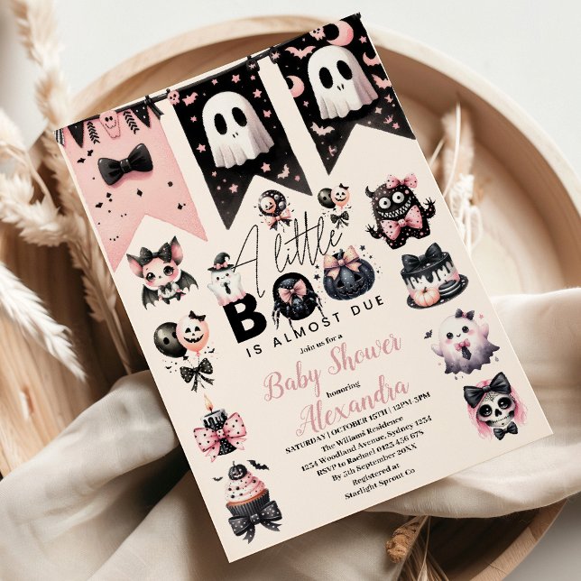 Invitation de Baby Shower Halloween Rose Gothique (Créateur téléchargé)