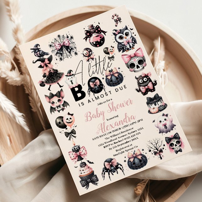 Invitation de Baby Shower Halloween Rose Gothique (Créateur téléchargé)