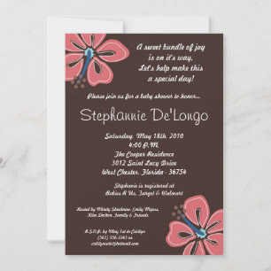 Invitation de Baby shower Hawaiian HibiscusFlower