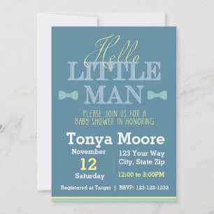 Invitation de Baby shower Hello Little Man