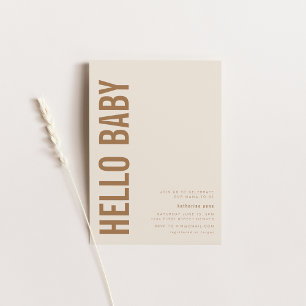 Invitation de Baby shower Hello moderne Bold