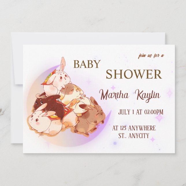 Invitation de baby shower imprimable (Devant)