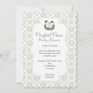 Invitation de Baby shower jumeaux parfaits