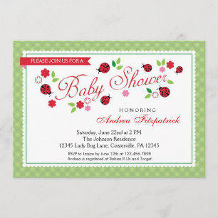Invitation de Baby shower Lady Bug