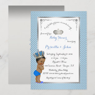 Invitation de Baby shower Little Prince, argent, b