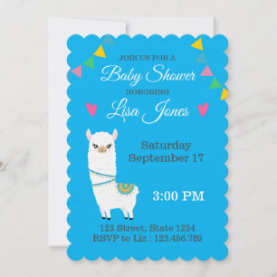 Invitation de Baby shower Llama personnalisable
