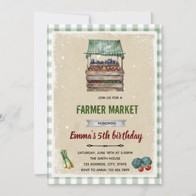 Invitation de baby shower Locally Grown (Devant)