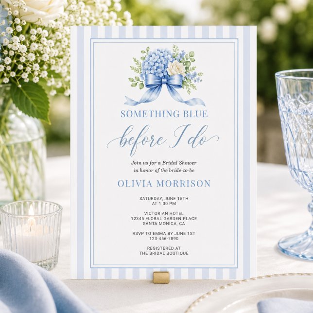 Invitation de Baby Shower Mariage à rayures floral (Créateur téléchargé)