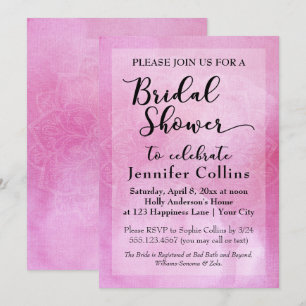 Invitation de Baby Shower Mariage au Mandala Aquar