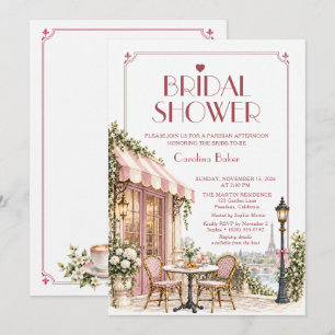 Invitation de Baby Shower Mariage Café Parisien Ro