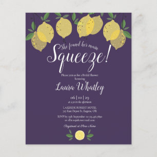 Invitation de Baby Shower Mariage Citrons Violets