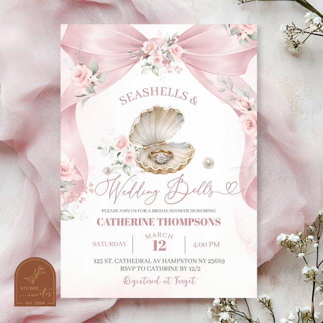 Invitation de Baby Shower Mariage Coquette Coquill (Créateur téléchargé)