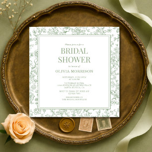 Invitation de Baby Shower Mariage Floral Vintage V
