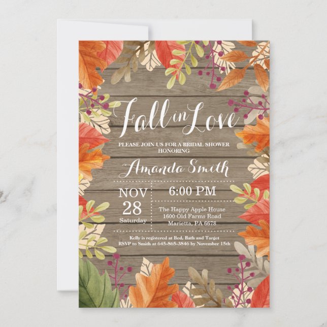 Invitation de Baby Shower Mariage Rustique d'Autom (Devant)