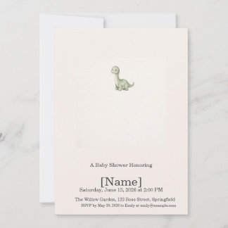 Invitation de baby shower Mini Dinosaure, Modifiab