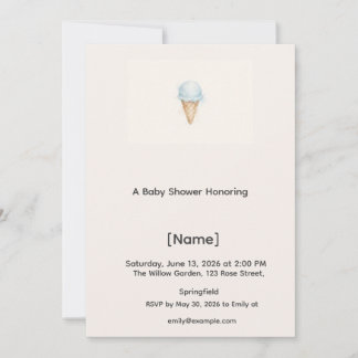 Invitation de baby shower mini glace, modifiable