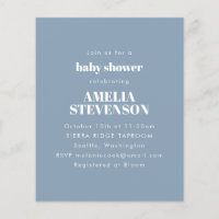 Invitation de baby shower minimaliste à petit budg