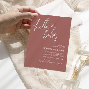 Invitation de Baby shower minimaliste en terre cui