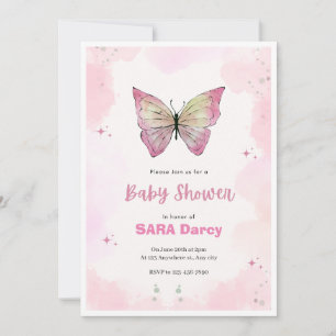 Invitation de Baby shower minimaliste rose