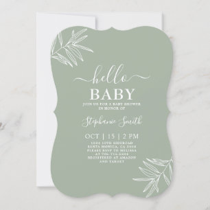Invitation de Baby shower minimaliste Sage