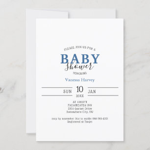 Invitation de Baby shower minimaliste simple