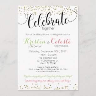 Invitation de Baby shower mixte