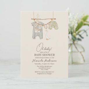 Invitation de Baby shower mobile Boho Nursery mode