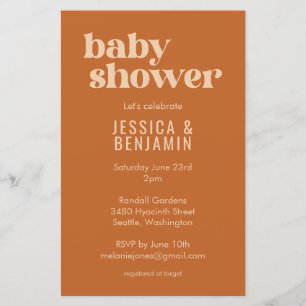 Invitation de baby shower moderne et mignonne en t