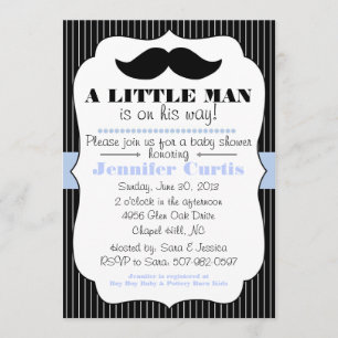 Invitation de Baby shower Mustache Little Man