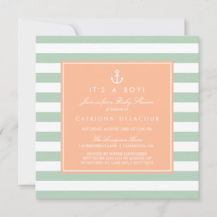 Invitation de Baby shower nautique de pêche et de