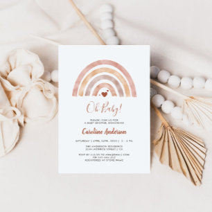 Invitation de Baby shower neutre Boho Rainbow