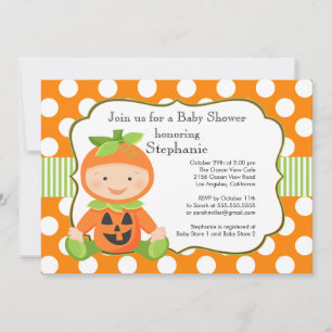 Invitation de Baby shower neutre Citrouille de la