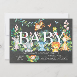Invitation de Baby shower neutre de Chalkboard Jun