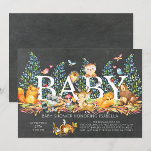 Invitation de Baby shower neutre en bois rustique