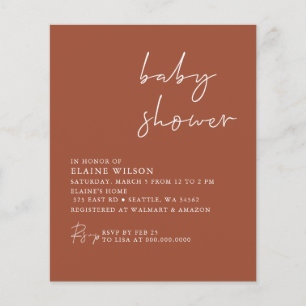 Invitation de baby shower neutre en terre cuite à