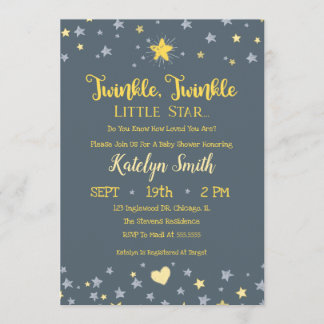 Invitation de Baby shower neutre pour le genre Lit