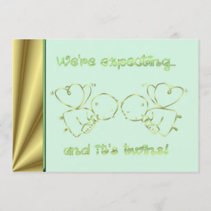 Invitation de baby shower nous attendons des