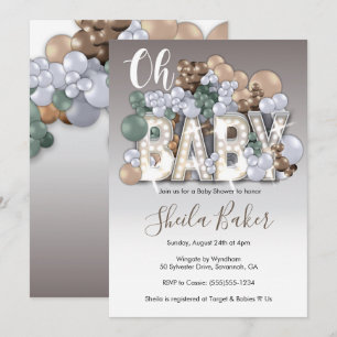 Invitation de Baby shower - "Oh bébé", non sexiste