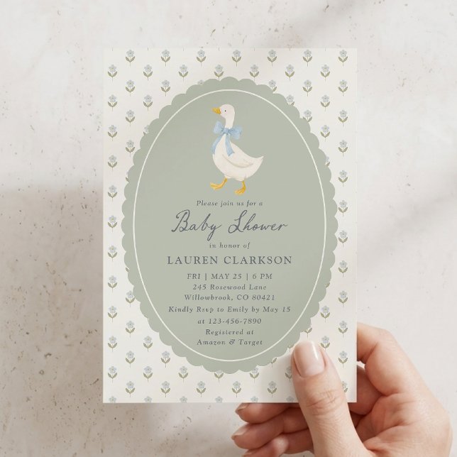 Invitation de baby shower Oie de conte de fées vin (Créateur téléchargé)