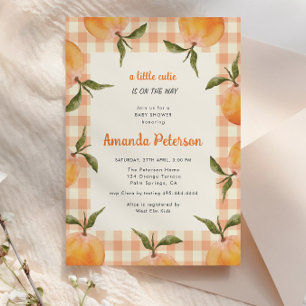 Invitation de Baby shower orange de Little Cutie r
