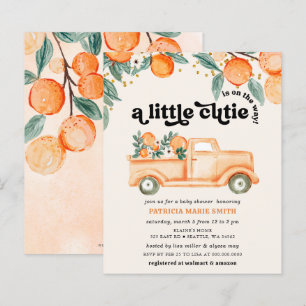 Invitation de Baby shower orange Little Cutie Budg
