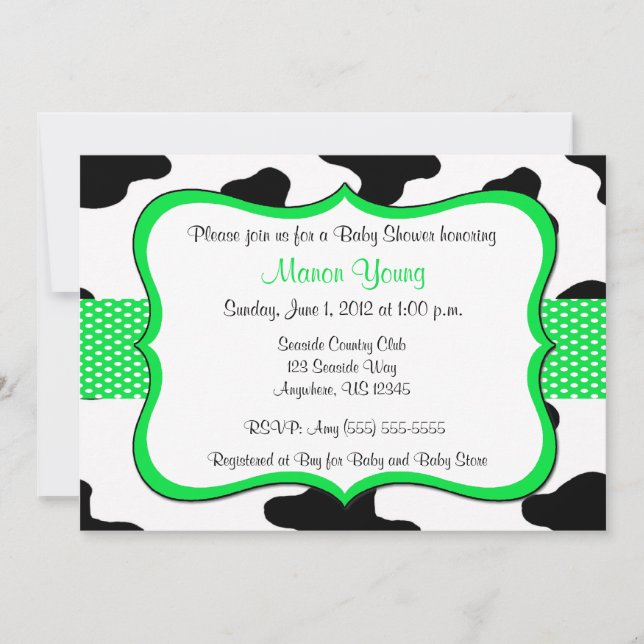 Invitation de baby shower ou d'anniversaire de (Devant)