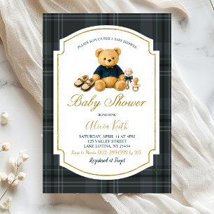 Invitation de baby shower ours de luxe