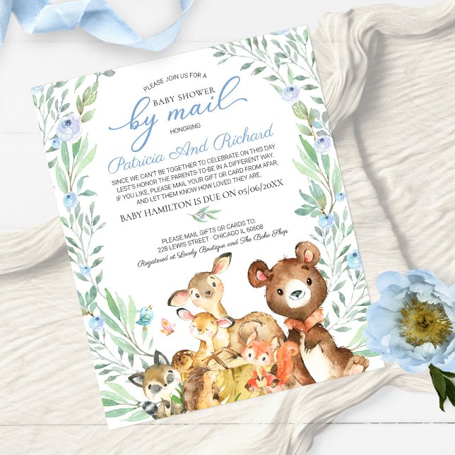 Invitation de baby shower par courrier à petit bud (Créateur téléchargé)