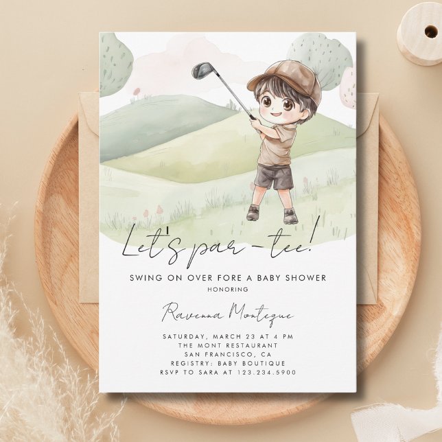 Invitation de Baby Shower Par-Tee pour Garçon Golf (Créateur téléchargé)