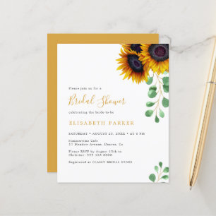 Invitation de baby shower pas chère eucalyptus tou