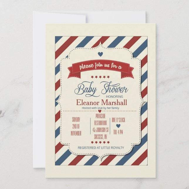 Invitation de Baby shower patriotique (Devant)
