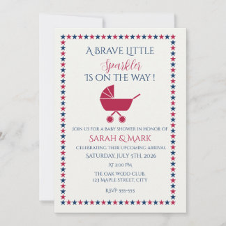 Invitation de Baby Shower Patriotique pour un Peti