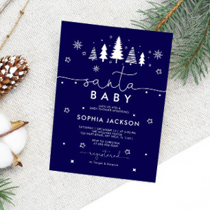 Invitation de Baby shower Père Noël minimaliste V2